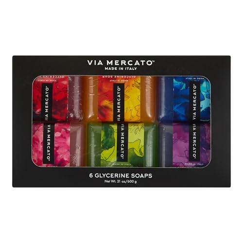Via Mercato Bella Glycerin Soap Gift Set – 6 x 100g Bars in Assorted Scents – Moisturizing & Gentle – Ready to Gift image 5