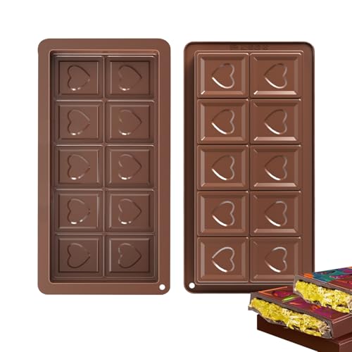 2 PCS Chocolate Mold, Deep Chocolate Moulds, for DIY Baking Making Protein Bars Energy Bars and Reusable Silicone Mould