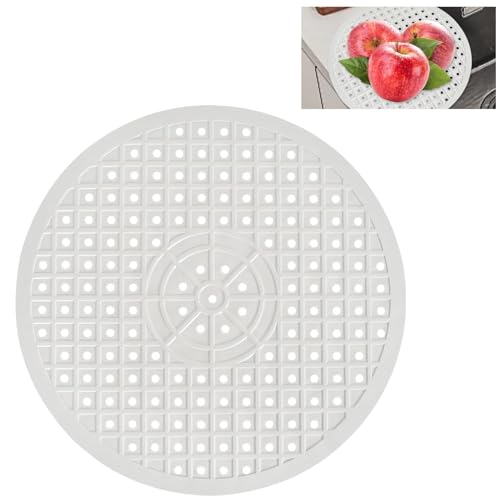 Tapis Fond D'évier Rond Egouttoir Evier Silicone Tapis D'égouttage évier Cuisine Découpable Pliable Antidérapants 30.6cm Tapis évier de Nid d'abeille...