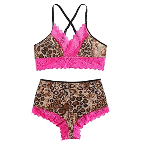 Lingerie sexy dentelle léopard rose pour vos moments de sensualité complice