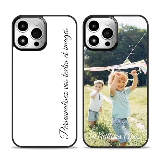 Easycosy Coque Personnalisée Photo pour iPhone 17 16 15 14 13 12 11 Pro/Max/Mini XR X XS Max Coque Personnalisable avec Votre Image Texte pour Couple Ami, Famille, Etui en TPU Plein de Protection