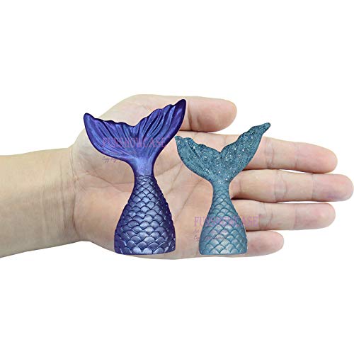 Funshowcase Mermaid Tail Candy Silicone Mold for Sugarcraft, Fondant Cake Decoration, Cupcake Topper, Chocolate, Pastry, Cookie Decor, Jewelry, Polymer Clay, Epoxy Resin, Crafting Projects 2 in Set