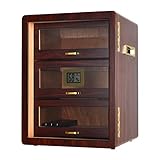 Cskeeoon Cigar Humidor Box with 3+1 Drawers,Cigar Humidors for 100 to 150 Counts with Digital Hygrom