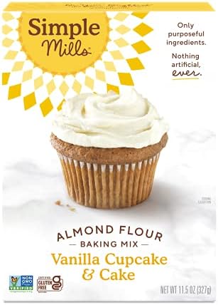 Simple Mills Almond Flour Baking Mix, Vanilla Cupcake & Cake Mix - Gluten Free, Plant Based, Paleo Friendly, 11.5 Ounce (Pack of 1)