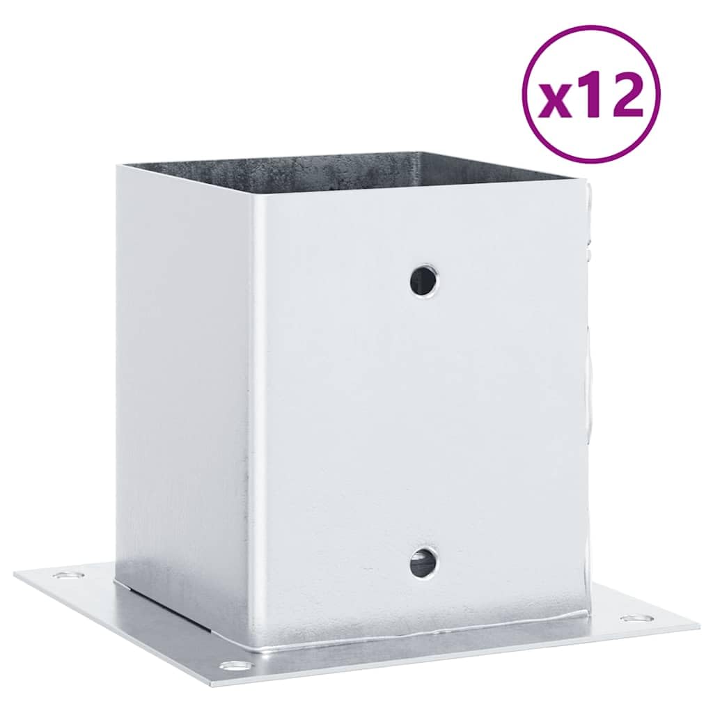 12 szt. wspornik słupków 121 x 121 mm, but słupkowy ze stali ocynkowanej ogniowo, tuleja osadcza do pawilonu, słupków ogrodzeniowych i konstrukcji