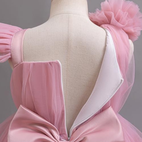 Kids Girls Birthday Party Dress Sleeveless Irregular Tulle Tutu Ruffle Mesh Princess Dress Wedding Flower Girl Outfits3