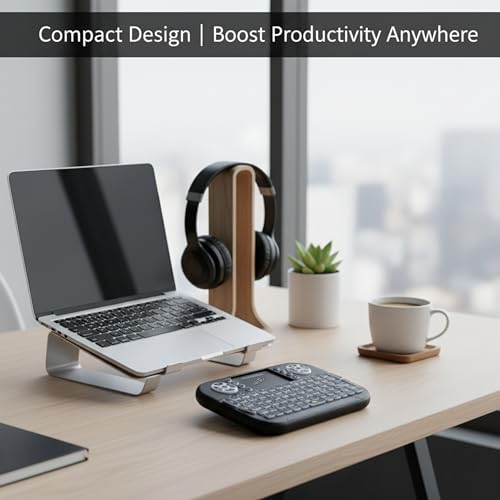 Image of COOLCOLD Mini Wireless Keyboard with Touchpad | Backlit 2.4G & Bluetooth Portable Remote Control for Smart TV, Fire TV Stick, Android TV Box, PC, Laptop, Windows, Mac, Tablet & Smartphone (Black)