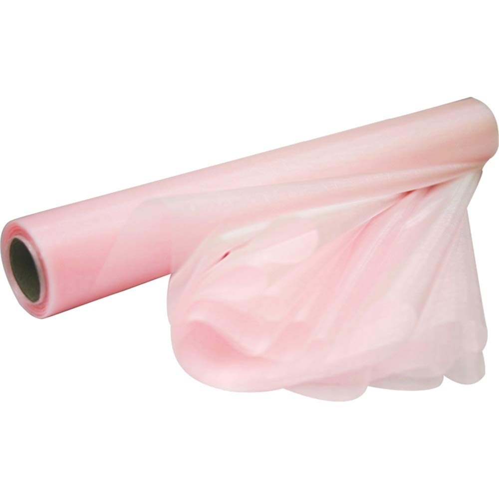 Time to Sparkle 2PCS 26M x 29cm Sheer Organza Roll Sash Fabric Table Runner Sashes Chair Cover Bows Swags Wedding Party (Powder Pink)
