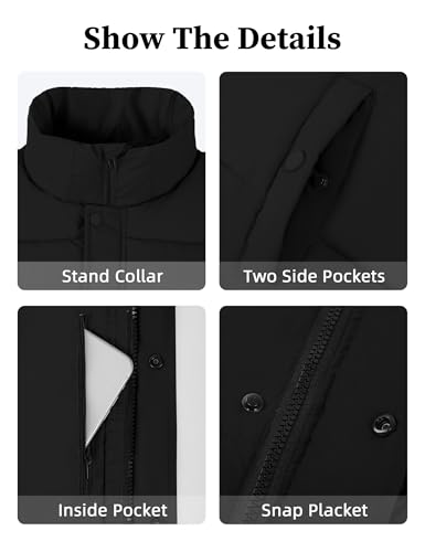 Womens Puffer Vest Stand Collar Zip Up Cropped Vests Fall Sleeveless Quilted Vests Winter Outerwear Trendy 20254