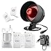 KERUI Upgraded Home Security System Indoor Outdoor Weather-Proof Siren Window Door Sensors Motion Sensor Alarm with Remote Control more DIY, Wireless House Hotel Garage Shop Burglar Door Alarm System
