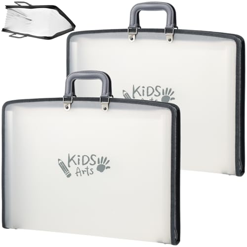 2 Pack 11x17 Art Portfolios, 13 Pockets Kids Portfolio Folder for...