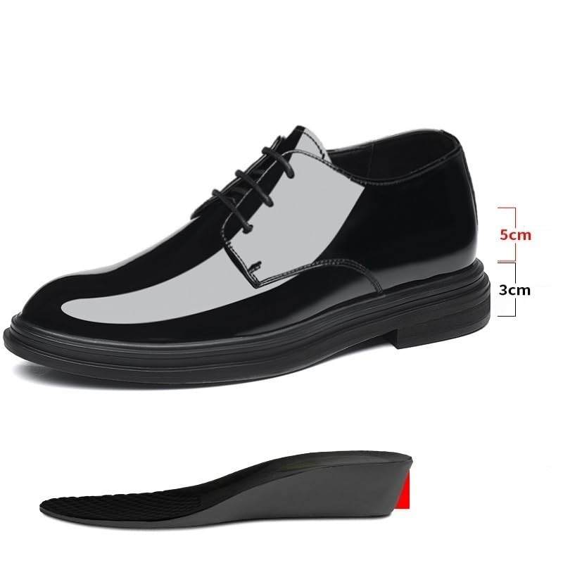 Battle Men Men’s Patent Leather Dress Shoes – Formal Business Oxford, Non-Slip Men's Elevator Shoes 3.2" Taller Business2