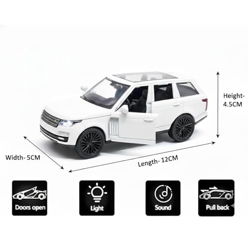 Image of Range Rover SUV Car 1:36 Scale Model Car Exclusive Alloy Metal Pull Back Die-cast Metal Pullback Toy car with Openable Doors & Light Music Best Gifts Toys Kids【Colors as Per Stock】
