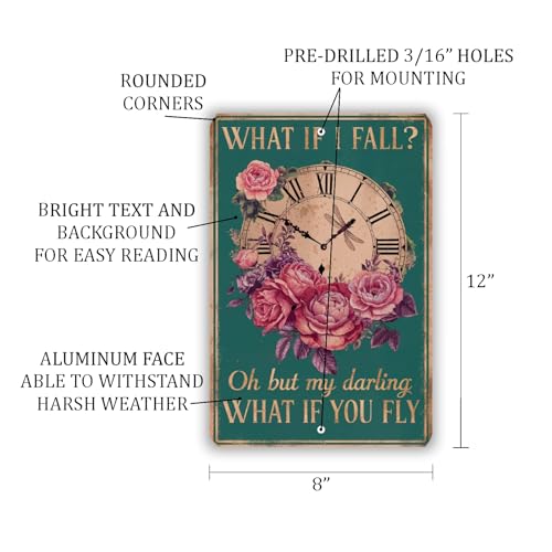 Vintage-Style-Wall-Sign-WHAT-IF-I-FALL-Clock-and-Roses-Design-Inspirational-Home-Decor-Accent-with-Golden-Lettering-and-Floral-Illustrations Vintage Style Wall Sign WHAT IF I FALL Clock and Roses Design Inspirational Home Decor Accent with Golden Lettering and Floral Illustrations