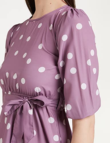 Image of TAGAS Women's Poly Rayon Fit and Flare Knee-Length Dress (OP-3316-PURPLE-S Purple S)