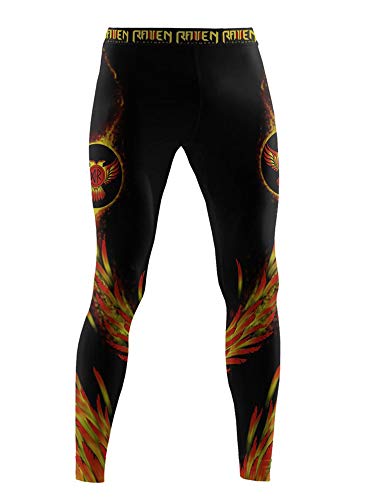 Raven Fightwear Men's The Phoenix Leggings Spats MMA BJJ Black Large
