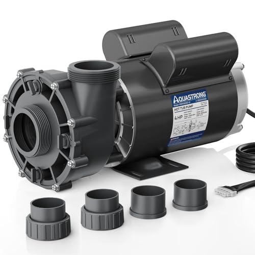Image of Aquastrong SPA Pump, Dual Speed Hot Tub Pump, Pure Copper Motor, Low Noise, Easy Installation with 1.5 inch & 2 inch Adapters, 90 Rotating Inlet & Outlet, Compatible with Hot Tubs & Spa Systems, Brown