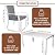 PATIOPTION 7 Piece Patio Dining Set, Aluminum Outdoor Dining Set with 6 Stackable Chair Padded Removable Thicker Cushion, 57-inch Rectangle Dining Table, Patio Dining Bistro Sets - 6 Armchair Chair