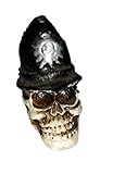  Miniaturfigur Totenkopf kleiner Schädel mit Polizeihelm Englisch Bobby\'s