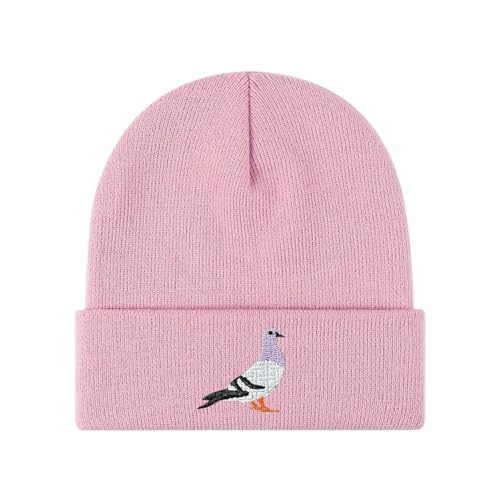 Gorro bordado rosa para hombre y mujer gorro de invierno ligero y elástico