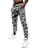 OZONEE Herren Jogginghose Hose Trainingshose Sporthose Freizeithose Motiv Herrenhose Sweatpants Fitnesshose Sweathose Fußballhose Jogpants Joggpants 777/8105S GRAU L