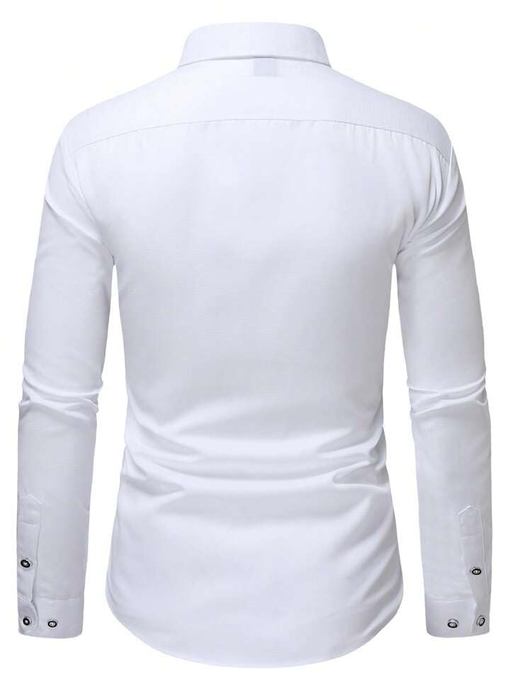 Image of Men's Cotton Solid Full Sleeves Regular Fit Formal Shirt
