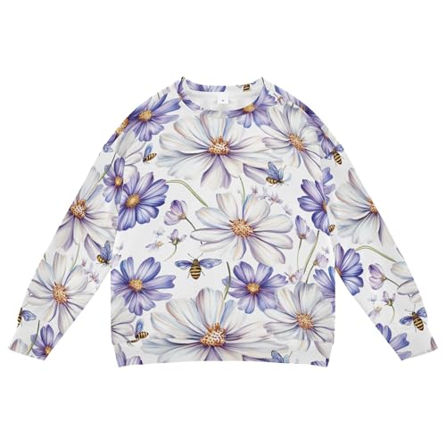 Beauty Osteospermum White Big Girls Pullover Hoodie Long Sleeve Hoodies for Girls