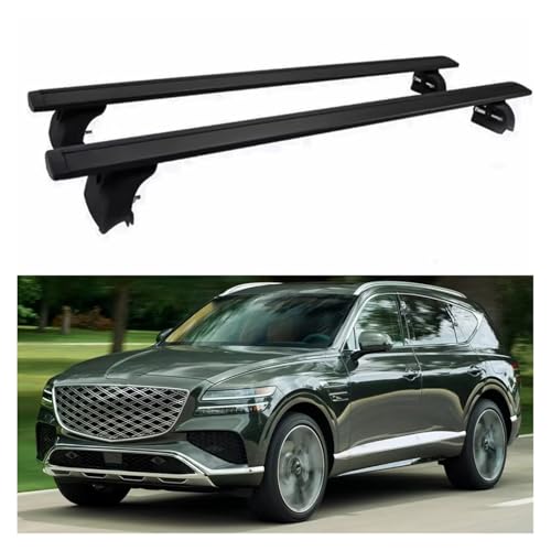 Barres de toit transversales premium noires et verrouillables pour Genesis GV80 - 4