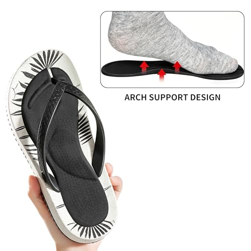 Image of 2pairs Arch Support Cushion Insoles Gel Arch Support Anti-Slip Flip Flop Thong Inserts Self Adhesive Gel Arch Support Cushion Insoles Plantar Fasciitis Pain Relief for Man Woman (Black, L)
