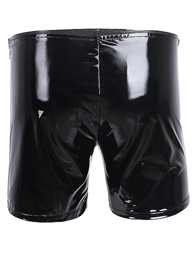 Panegy Men's Tight Faux Leather Shorts Boxer Briefs Cheecky Underwear Bikini Panties2