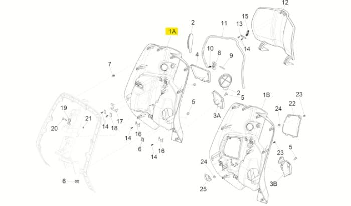 Boîte à gants Piaggio Primavera bleu AZ 260A d'origine 1B003620500Az