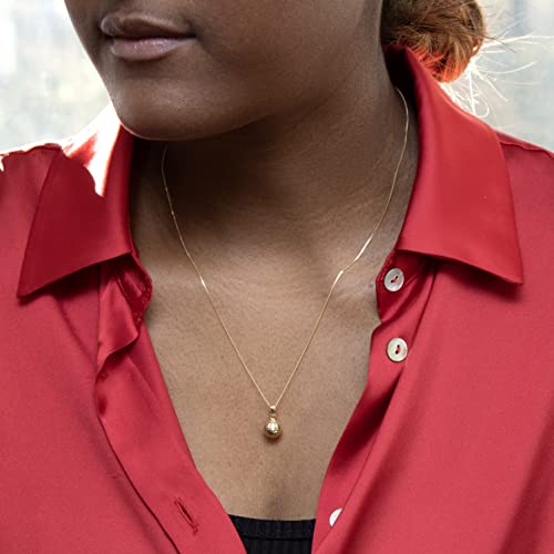 Carissima Gold Damen-Kette mit Anhänger 9ct White 8mm Diamond Cut Ball Pendant Necklace