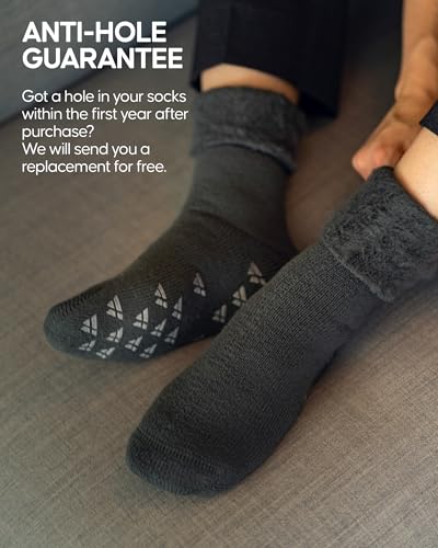 DANISH ENDURANCE Soft Thermal Socks with Non Slip Grip, Fleece Lined Warm Socks, 2-Pack4