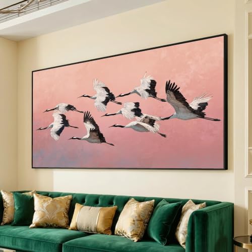 Toile murale d'oiseaux grand format vertical pour décorer un couloir