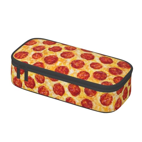 Image of Funny Pizza Food Pencil Case Big Capacity Storage Pencil Pouch Stationery Bags With Zipper Portable Pen Holder Box Organizer For Boys Student College School Office Supplies