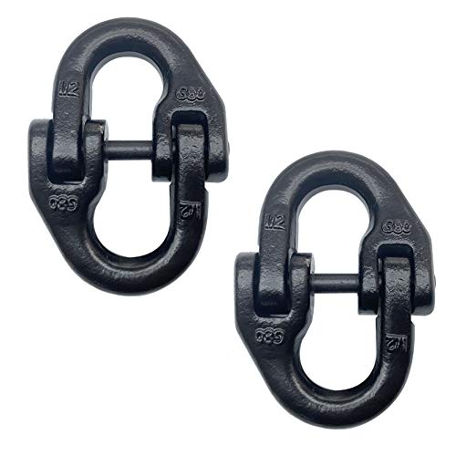 Enixwill 2Pc 1/2 Inch Tow Hitch Safety Chain Hammerlock Connector Link Grade 80 Coupling Link #TOP2