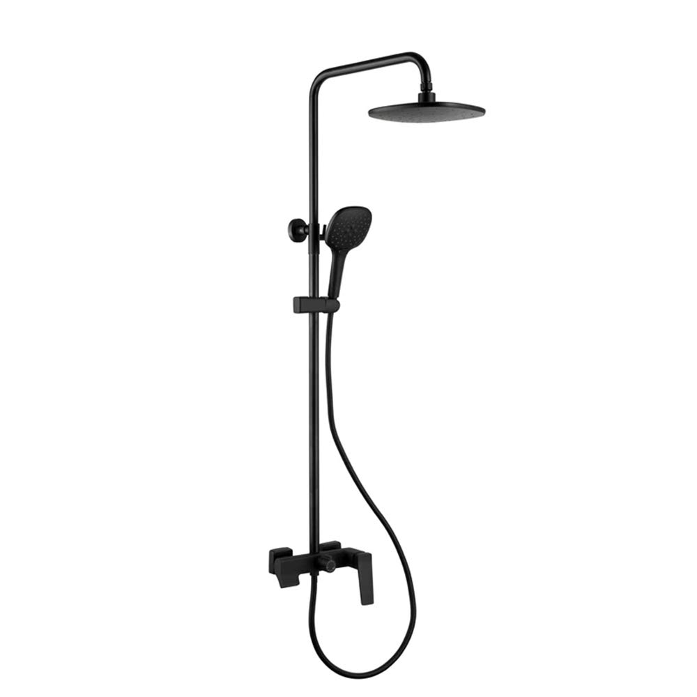WOTZOV Brass Shower Faucet Wall Mounted Set Exposed System With Rainfall Head, Handheld And Bathtub
