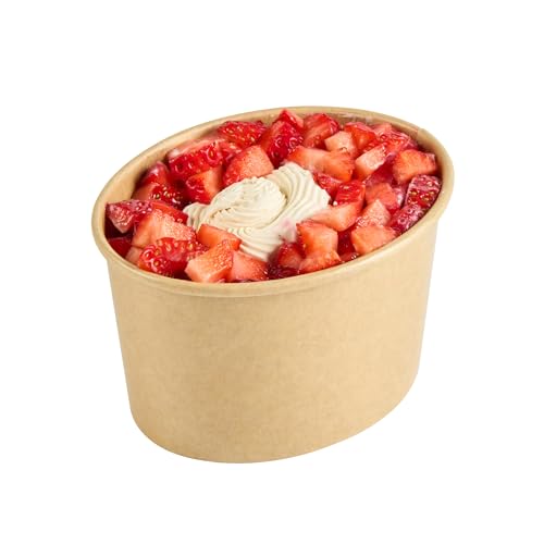 Image of Coppetta 12 Ounce Dessert Cups, 50 Greaseproof Ice Cream Cups - Lids Sold Separately, For Hot And Cold Foods, Kraft Paper Yogurt Bowls, Disposable, For Sundaes, Mousse Or Puddings - Restaurantware