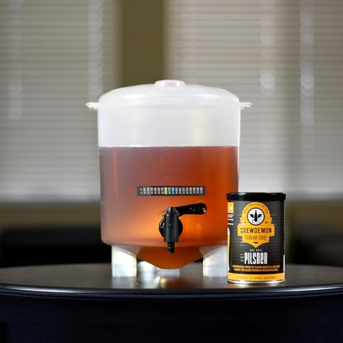 BrewDemon Kit de cerveja premium - fermentador cônico elimina sedimentos e faz uma cerveja caseira c