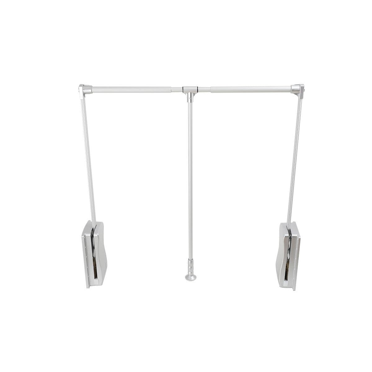 Appendiabiti Saliscendi per Armadio, Appendiabiti Estraibile Regolabile da 839 a 1210 mm per Guardaroba, Meccanismo Barra Appendiabito con Apertura e Chiusura Assistita, Portata 20 kg