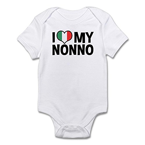 CafePress I Love My Nonno Infant Bodysuit Cute Infant Bodysuit Baby Romper Cloud White