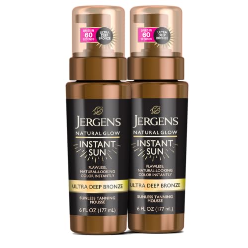 Image of Jergens Natural Glow Instant Sun Body Mousse, Ultra Deep Bronze, 6 oz, 2pk