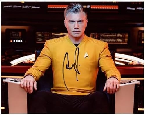 ANSON MOUNT SIGNED 8x10 PHOTO PIKE STAR TREK STRANGE NEW WORLDS RARE BECKETT BAS