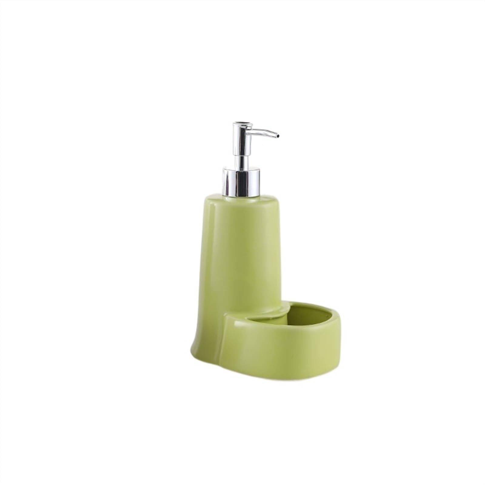 Dozownik płynu Pompa mydła z uchwytem na kulkę do kąpieliUchwyt na gąbkę Ceramiczny dozownik mydła do mydła ręcznego, mydła, balsamu (380 ml) Dozownik mydła w płynie do kuchni (kolor: A)