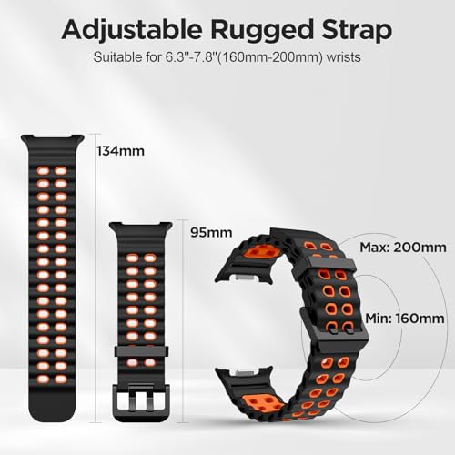 Image of Compatible with Samsung Galaxy Watch 8 Classic Strap 46mm Silicone Sport Galaxy Watch 8 Strap 44mm 40mm Replacement Band(No Watch)
