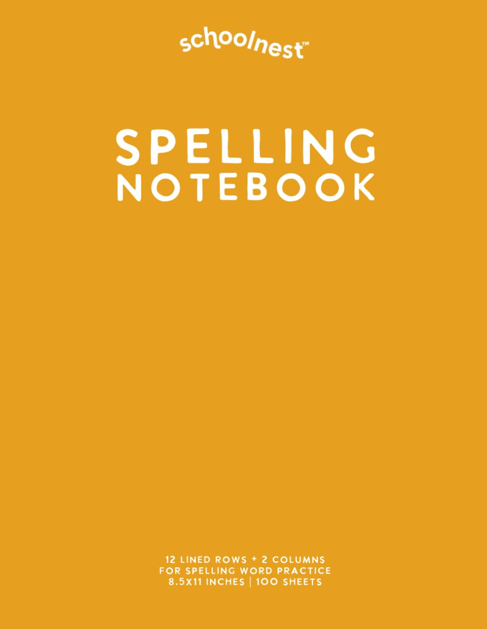 Spelling Notebook: Yellow Softcover Journal for Spelling Words