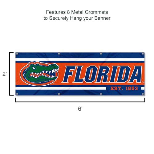 Pancarta Florida Gators de 2x6 pies con acabados resistentes y duraderos 3