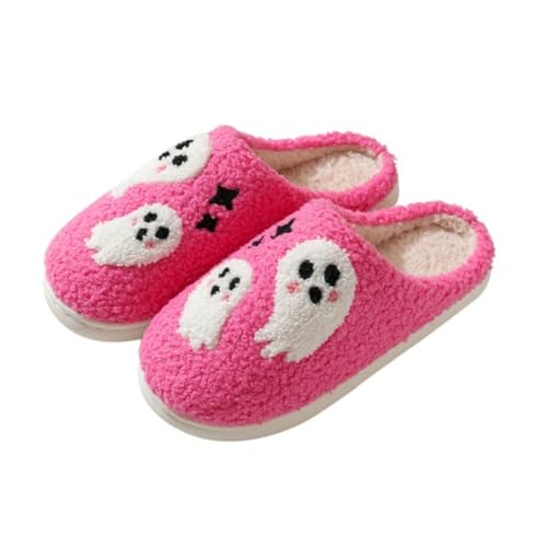 Coquette Halloween Christmas House Slippers for Women Fluffy Comfort Wear Shoes Wide Closed Toe Lightweight Warm Memory Foam Fuzzy Backless House Slipper Home Indoor Cute Matching Gift for Couple