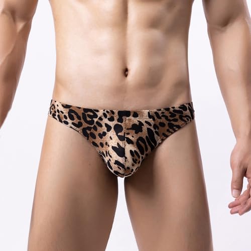 Men's Special Leopard Print Breathable Underpants Sexy Low Rise Pouch Briefs2