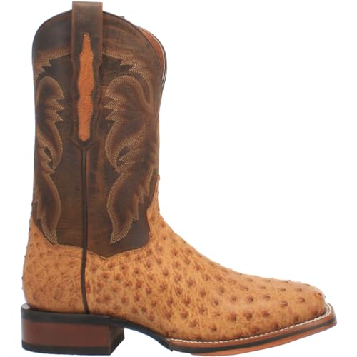Dan Post Men's Kershaw Ostrich Square Toe Traditional Cowboy Boots